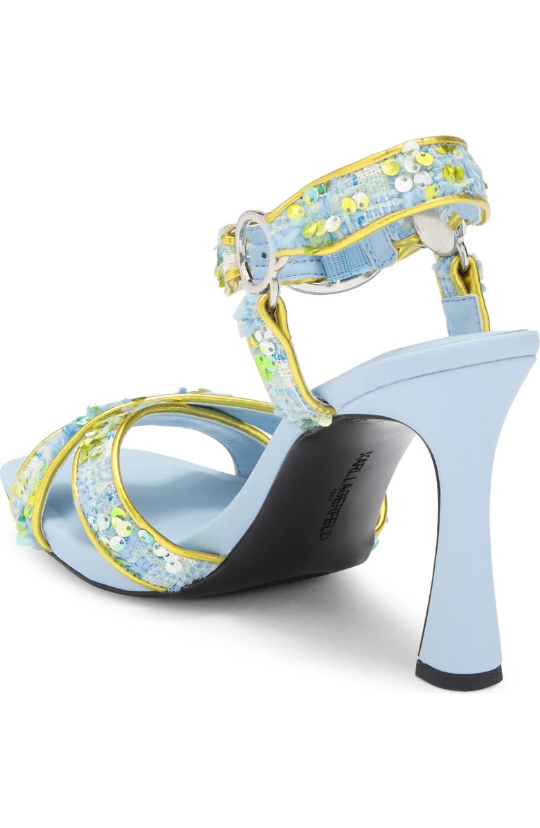 KARL LAGERFELD PARIS Daelin Ankle Strap Sandal, Alternate, color, Blue/ Lime
