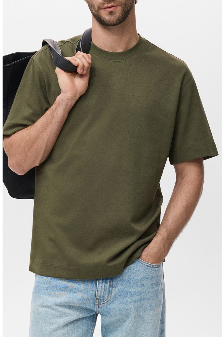 Relaxed Fit Heavyweight Cotton Blend T-Shirt, Main, color, KHAKI GREEN
