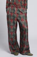 MM by Max Mara Lipiovra Abstract Print Silk Pants