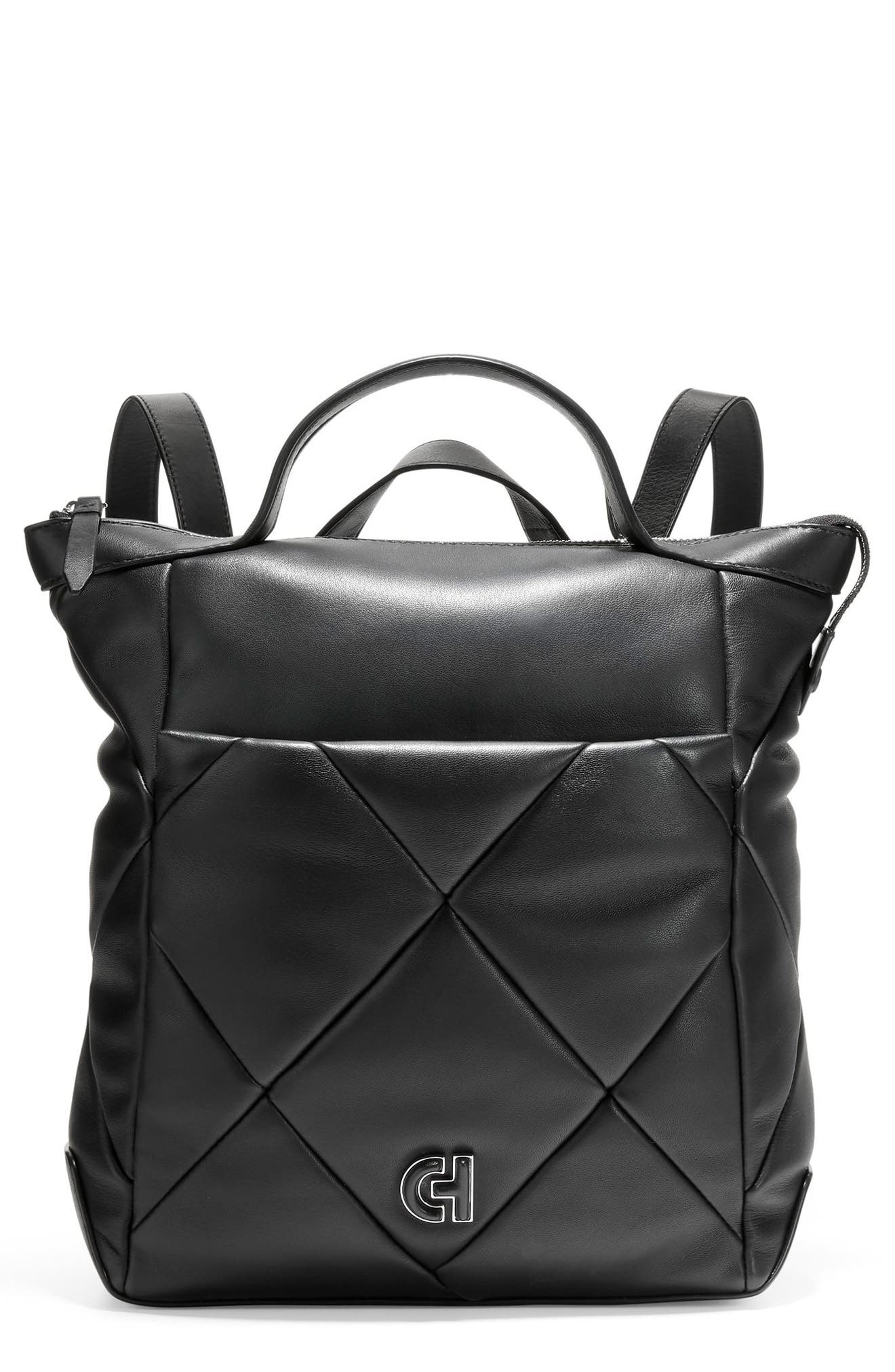 Cole Haan Grand Ambition Small Quilted Leather Convertible Backpack, Main, color, 