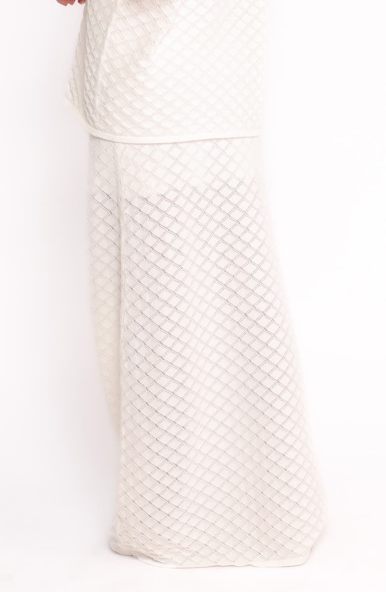Petal & Pup Meera Pointelle Knit Maxi Skirt, Alternate, color, White