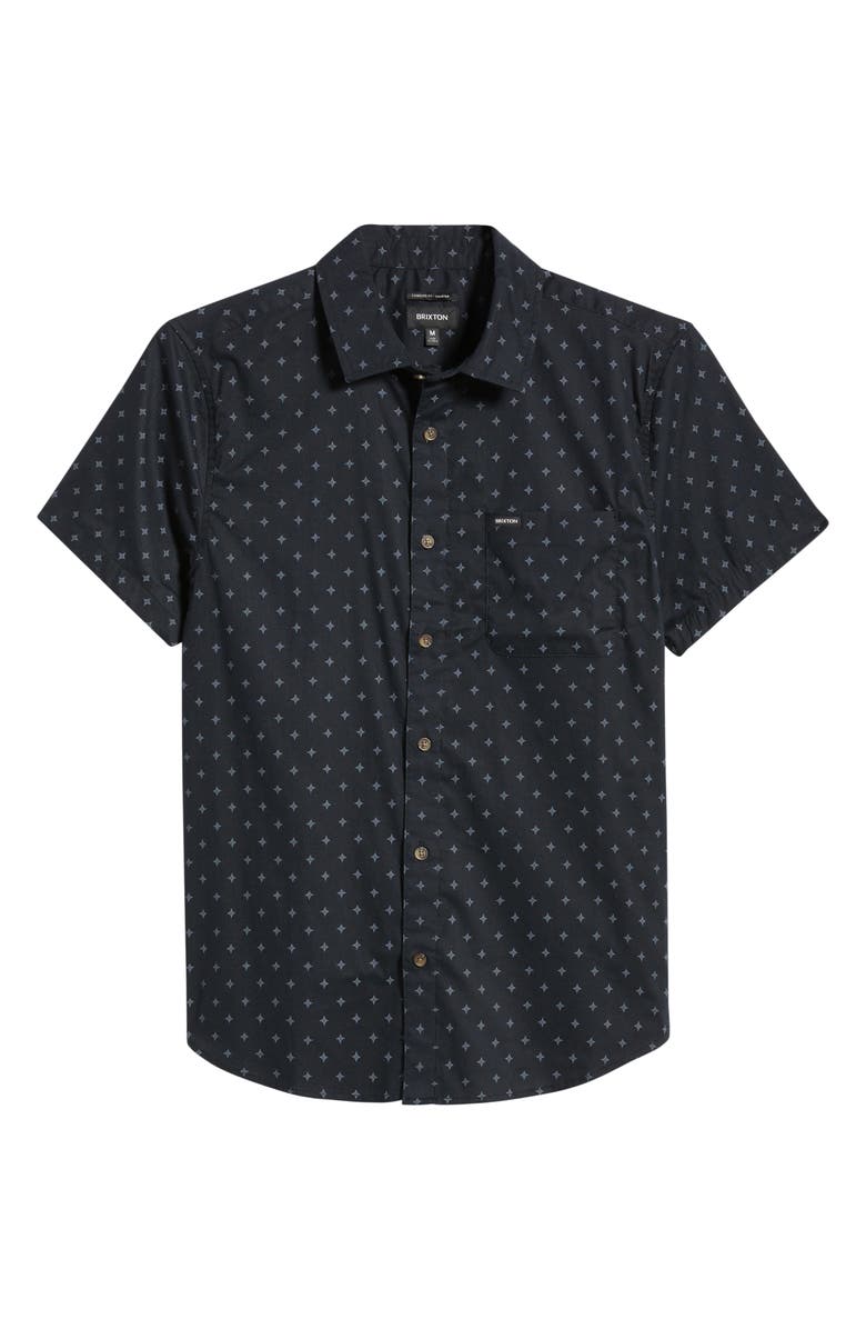 Brixton Charter Print Short Sleeve Button-Up Shirt, Main, color, 