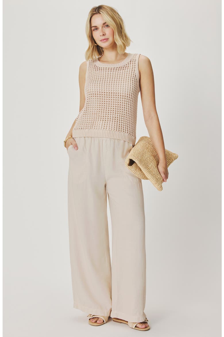 Camellia Open Knit Sleeveless Sweater, Alternate, color, FAWN BEIGE