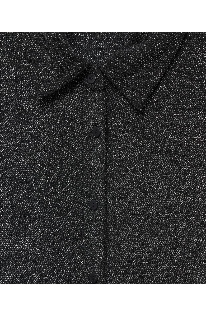 MANGO Metallic Button-Up Shirt, Alternate, color, 