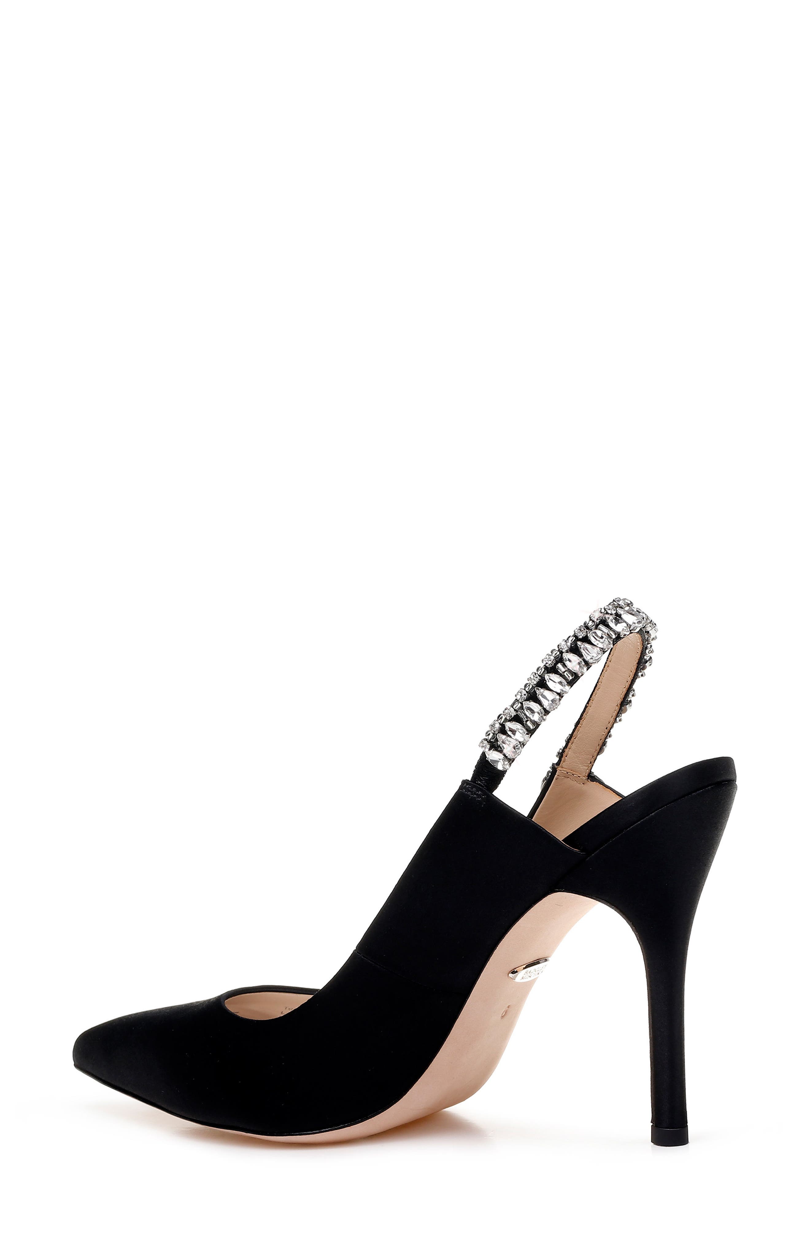 Badgley Mischka Paxton Pointy Toe Slingback Pump, Alternate, color, BLACK