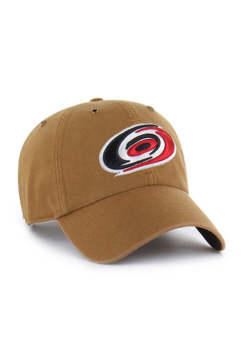 Men's Carhartt x '47  Brown Carolina Hurricanes Clean Up Adjustable Hat, Alternate, color, Brown
