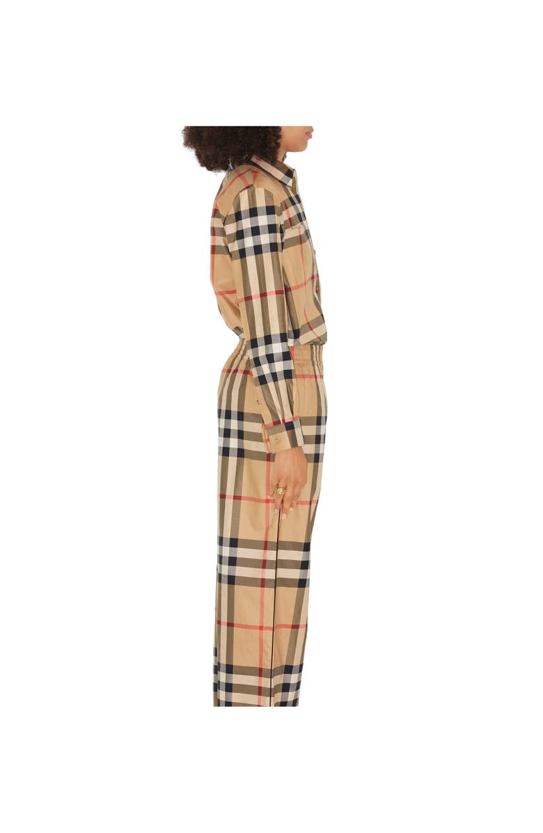 Burberry Check Cotton Trousers, Alternate, color, Archive Beige
