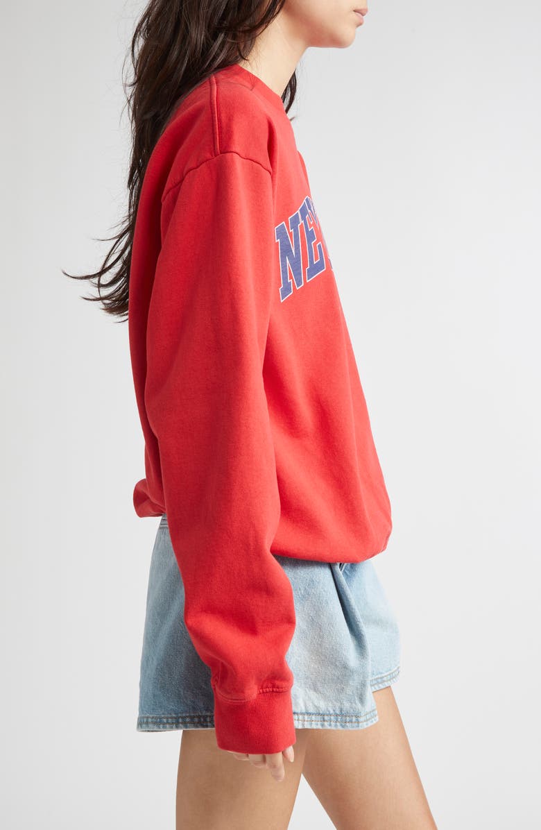 Sporty & Rich New York Ivy Cotton Crewneck Sweatshirt, Alternate, color,