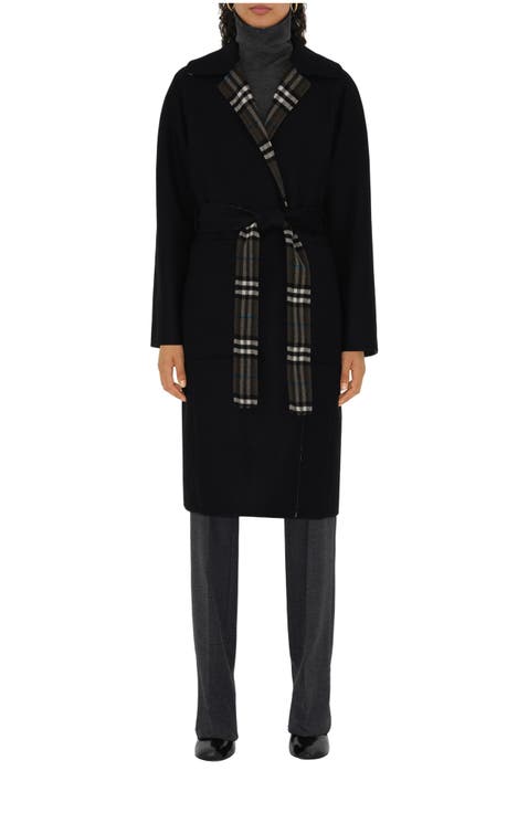 【BURBERRY】lady's ウールコート black／white ウィメンズ コート | パーカー | Burberry® 公式サイト
