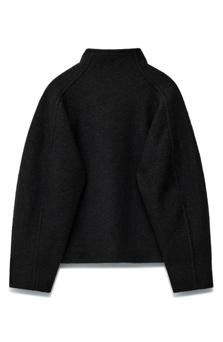 & Other Stories Asymmetric Oversize Wool Jacket, Alternate, color, Black Dark