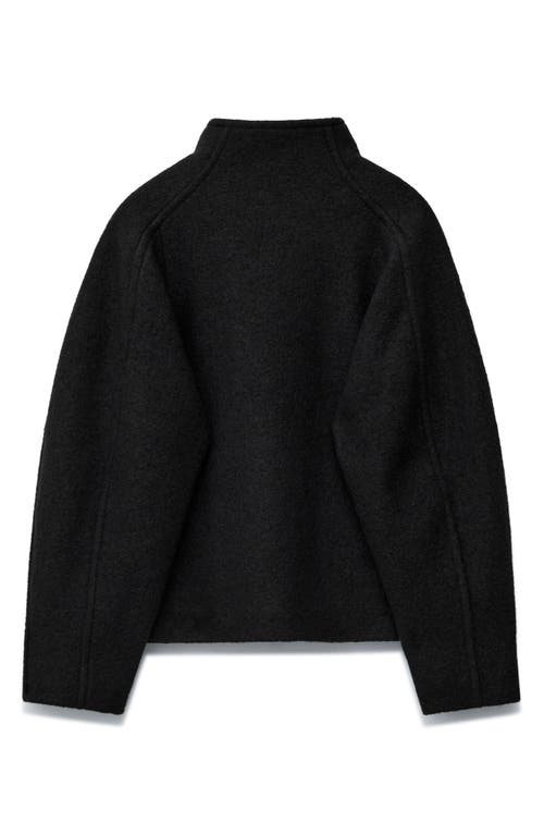 & Other Stories Asymmetric Oversize Wool Jacket In Black