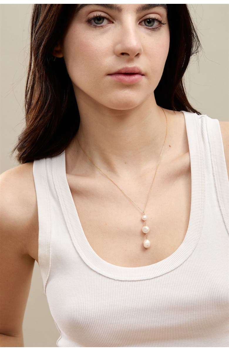 Set & Stones Clove Pearl Drop Necklace, Alternate, color, Gold