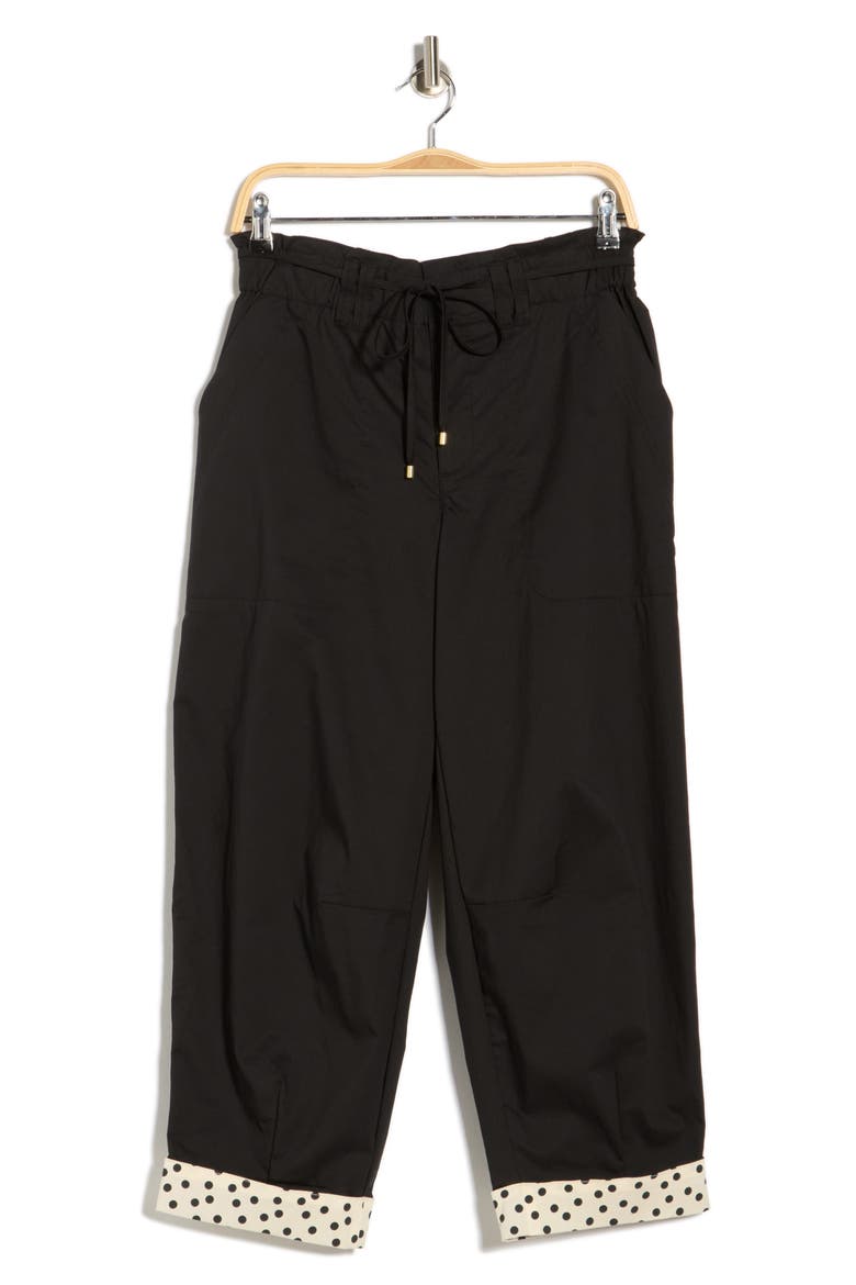 Paperbag Waist Barrel Pants, Alternate, color, BLACK
