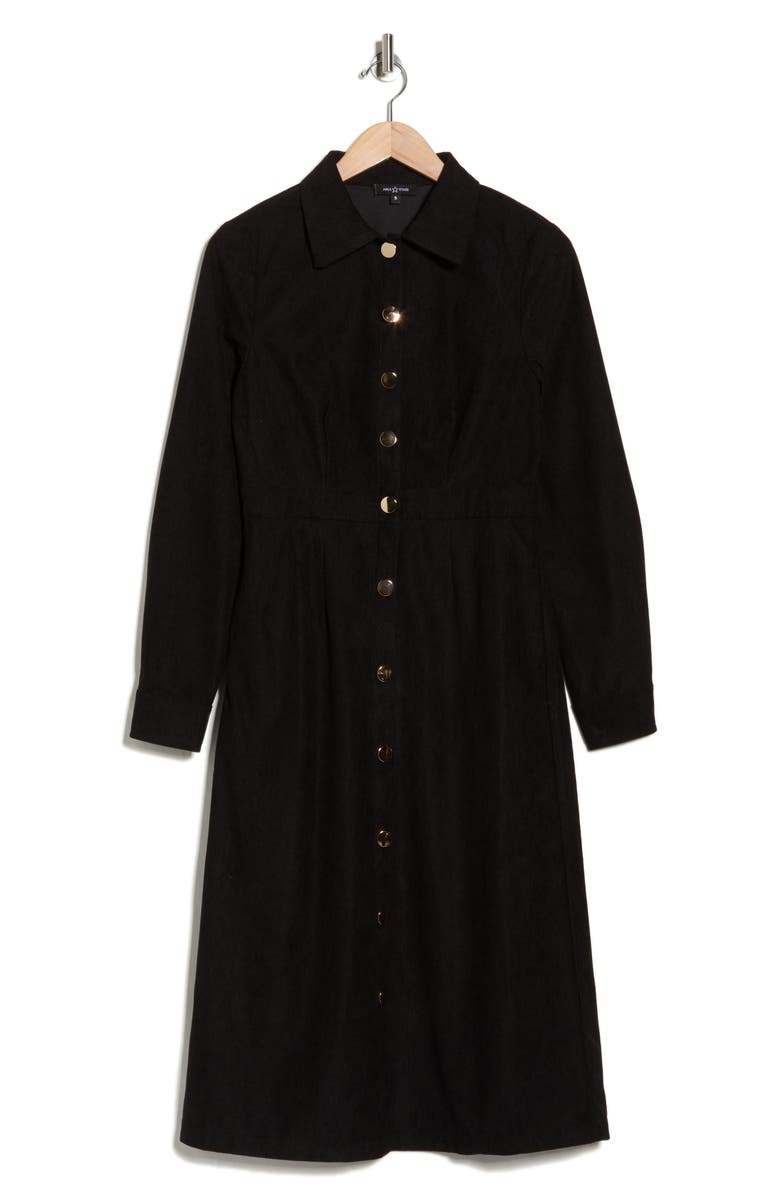 AREA STARS Dion Long Sleeve Shirtdress, Alternate, color, Black