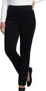 Lands' End Fine Wale Embroidery Corduroy High Rise Straight Leg Pants