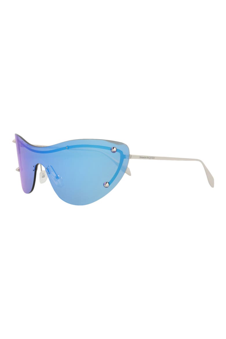 Oversize Cat Eye Shield Sunglasses, Alternate, color, SILVER SILVER BLUE
