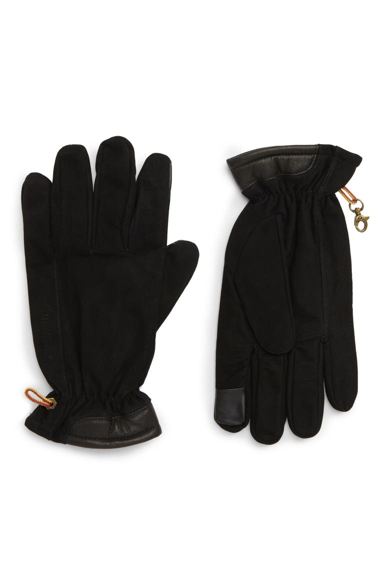 Seabrook Beach Boot Nubuck Touchscreen Gloves, Main, color, BLACK