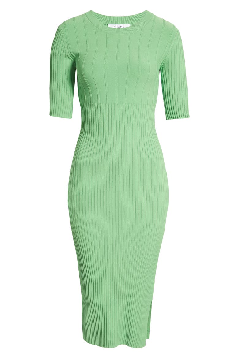 Mixed Rib Midi Sweater Dress, Alternate, color, BRIGHT PERIDOT