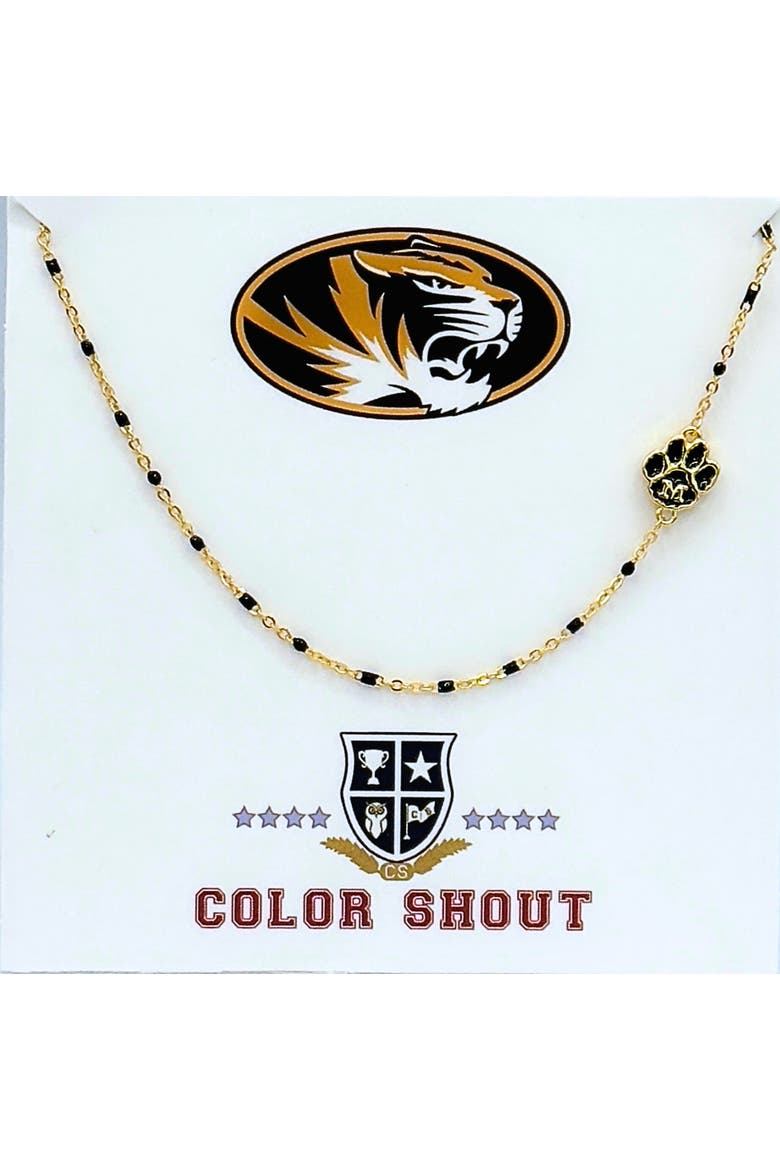 University of Missouri Side Necklace, Main, color, Yellow Gold
