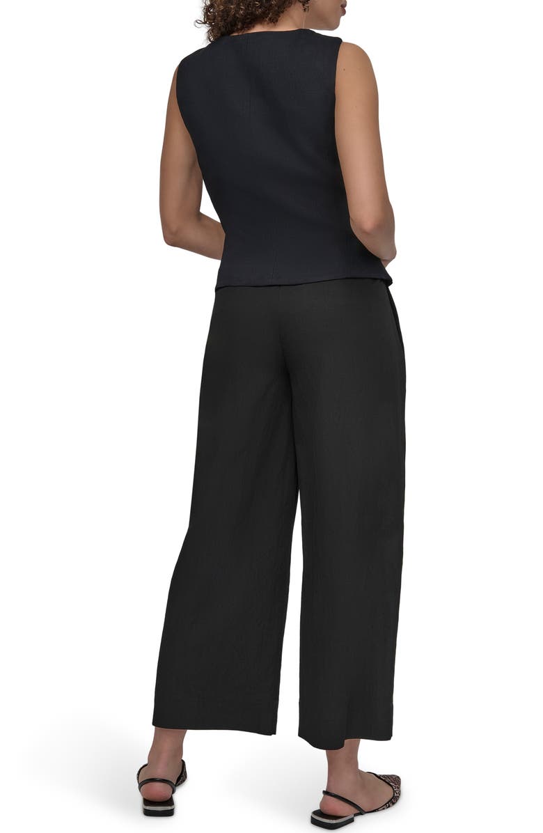 DKNY Zip Front Twill Sleeveless Top, Alternate, color,