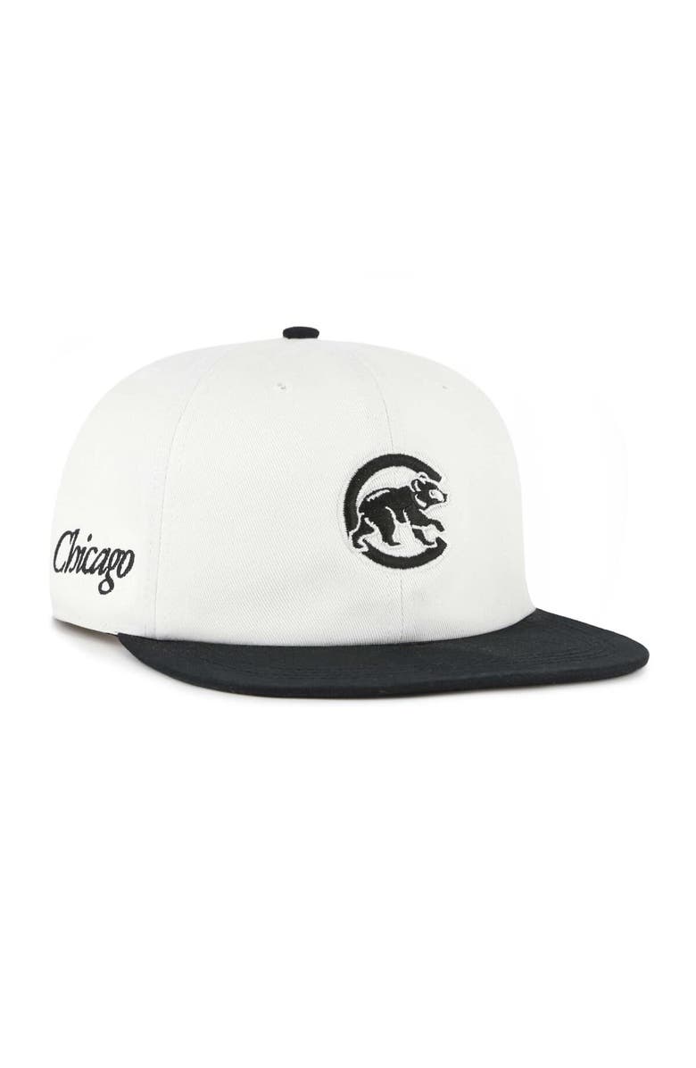 '47 Men's '47 White/Black Chicago Cubs Foundation Captain Snapback Hat, Main, color, White