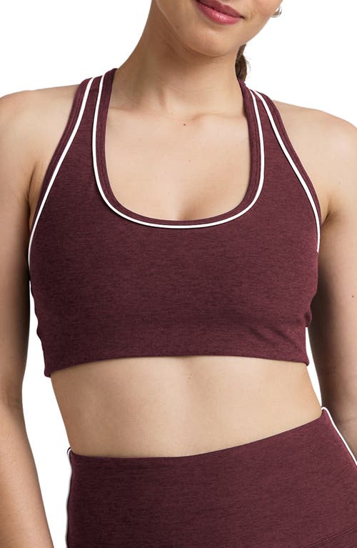 Beyond Yoga Space Dye Racerback Sports Bra In Brown