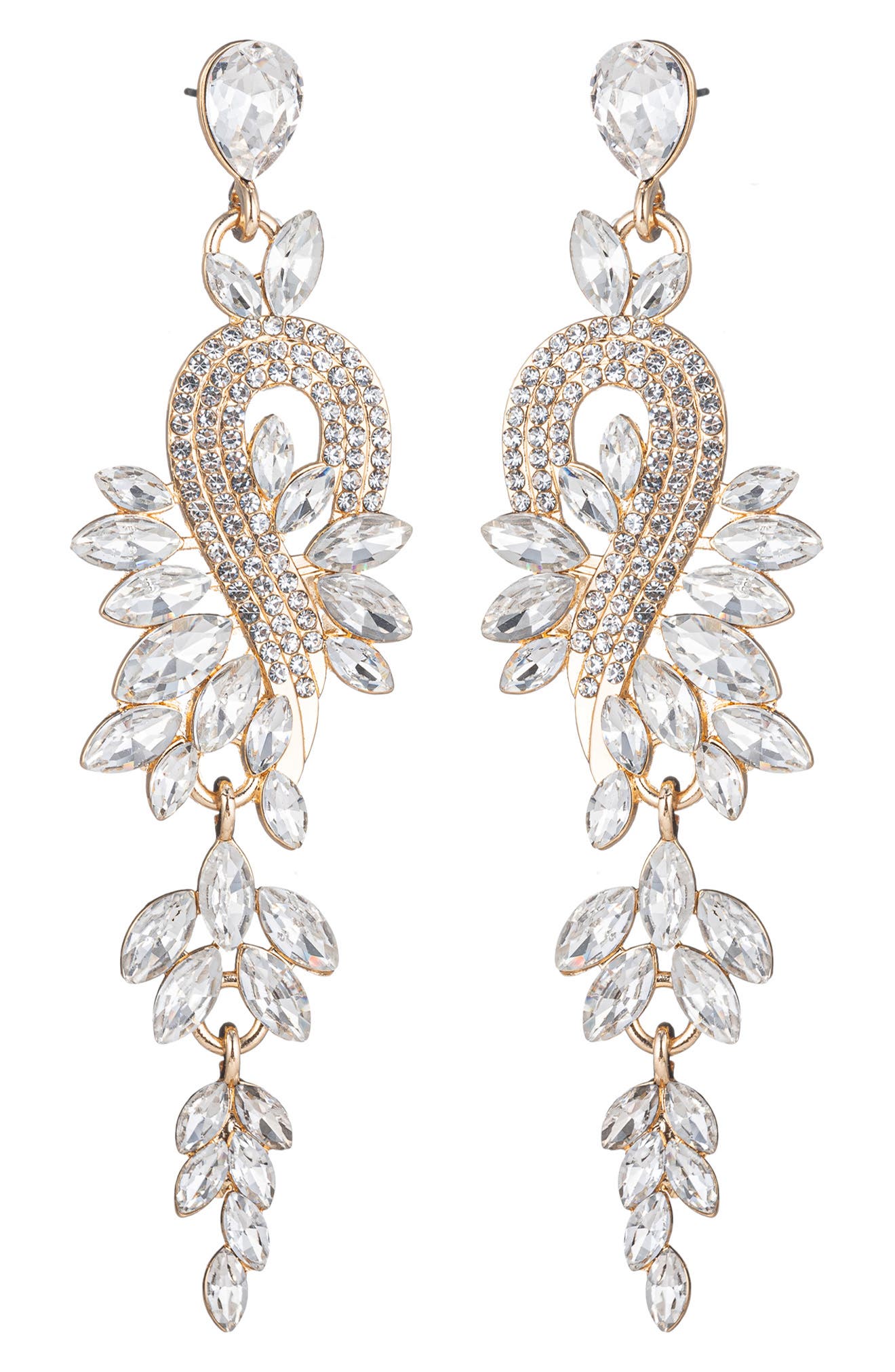 EYE CANDY LOS ANGELES Gardena Drao Crystal Statement Earrings