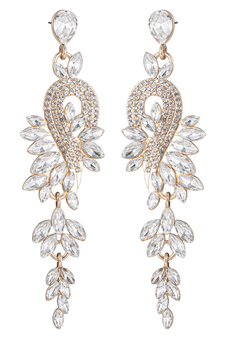 Gardena Drao Crystal Statement Earrings, Main, color, GOLD