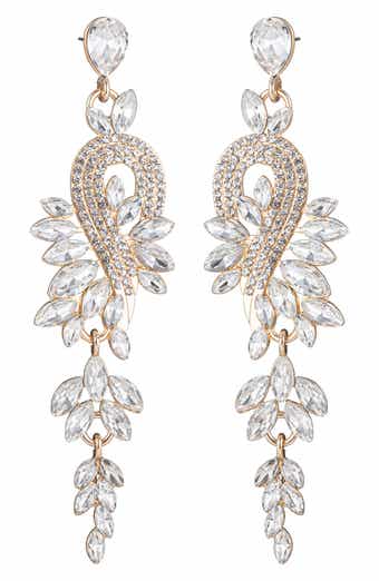 EYE CANDY LOS ANGELES Gardena Drao Crystal Statement Earrings