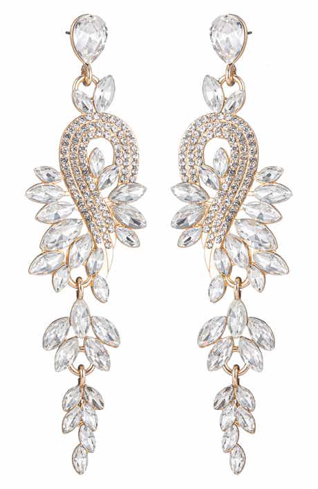 EYE CANDY LOS ANGELES Gardena Drao Crystal Statement Earrings