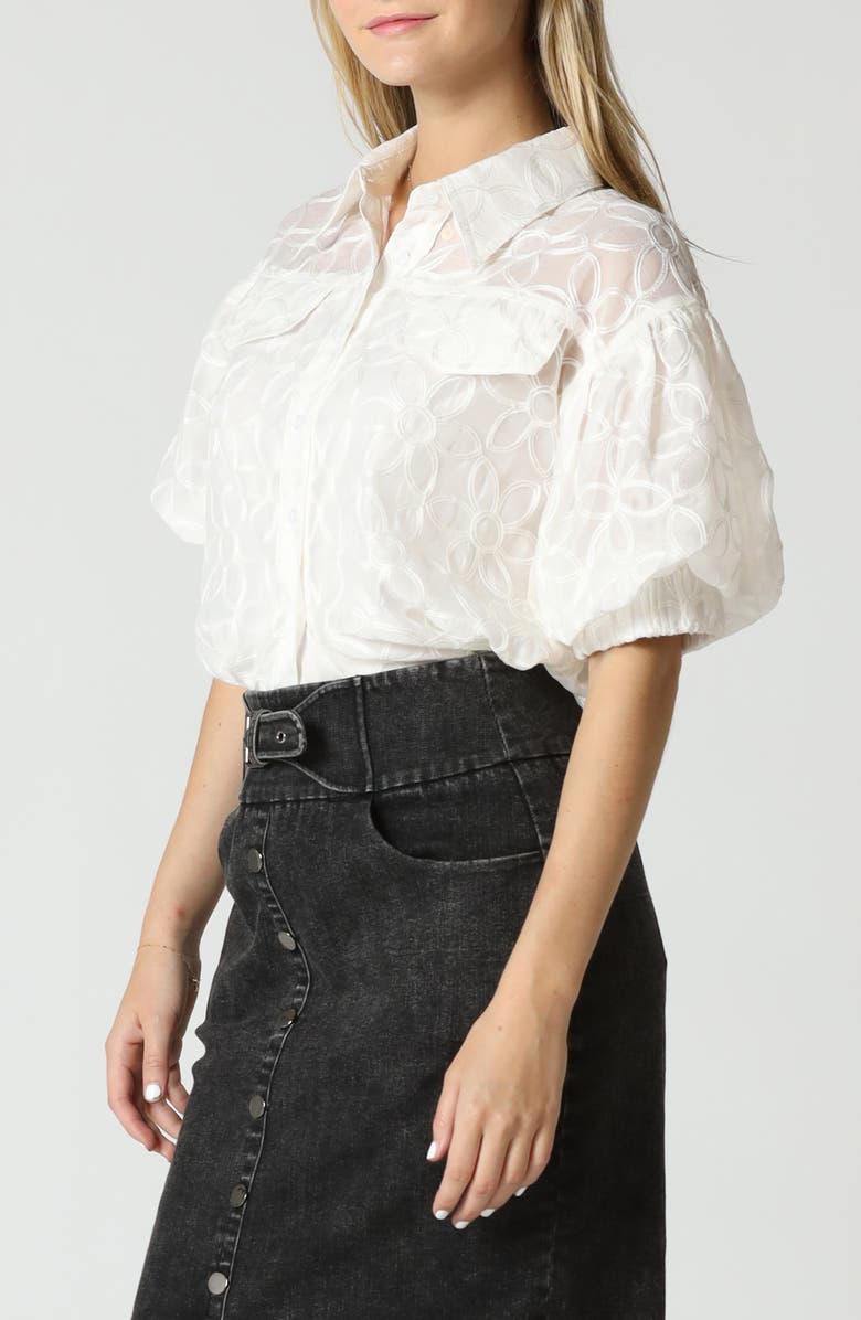 GRACIA Sheer Pattern Shirt, Alternate, color,