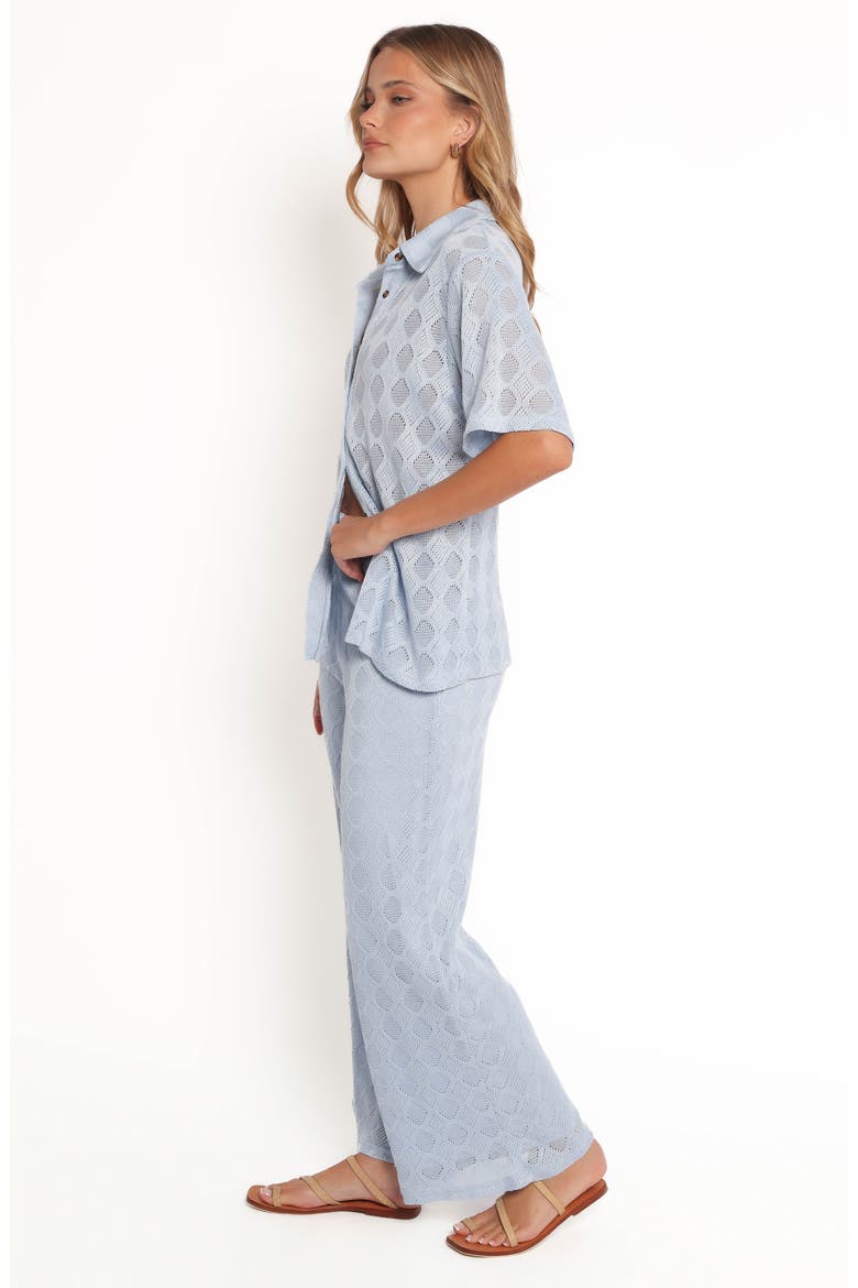 Cora Pointelle Stitch Drawstring Pants, Alternate, color, BLUE