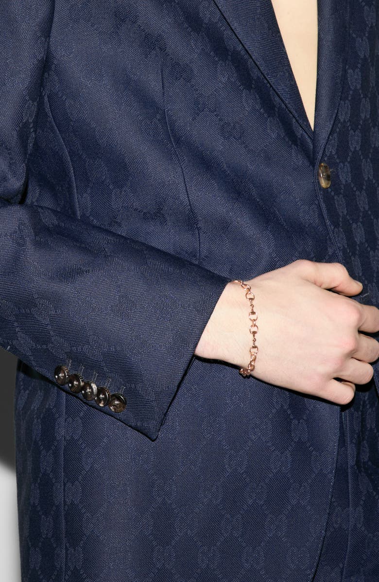 Gucci Horsebit 18K Gold & Diamond Bracelet, Alternate, color, Rose Gold