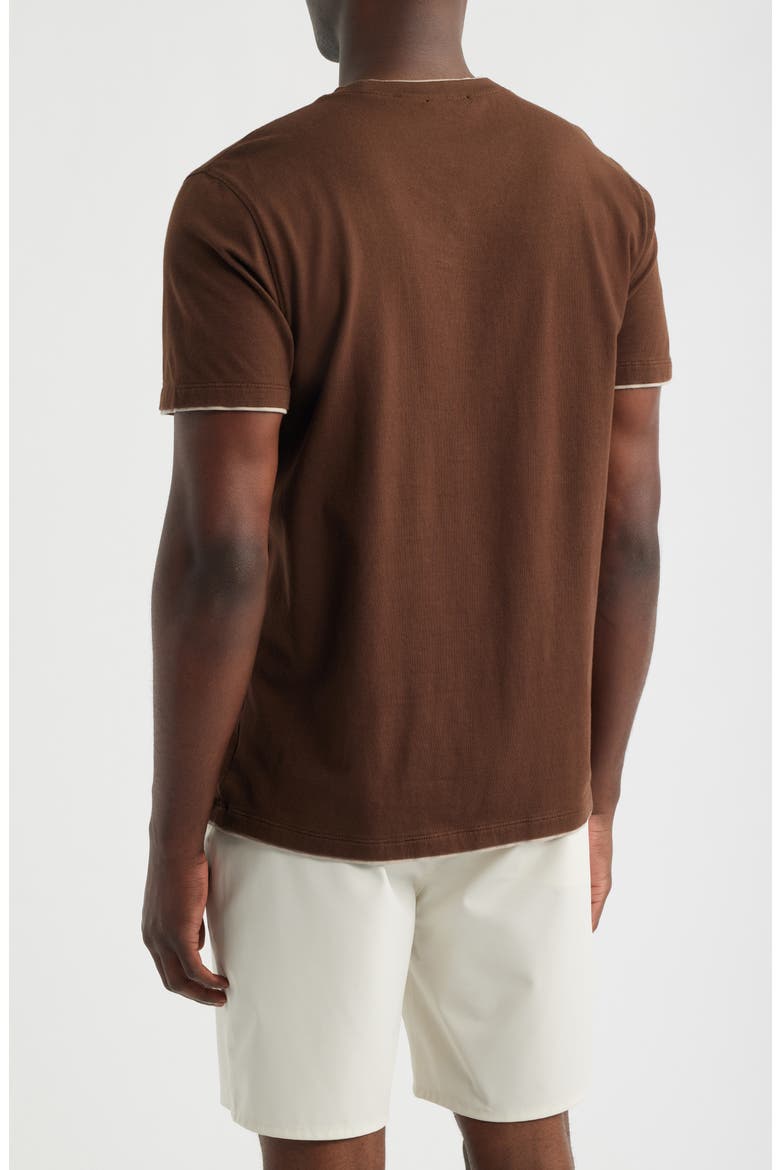 Como Double Layer Crewneck T-Shirt, Alternate, color, OAK BARREL/DRY DUST