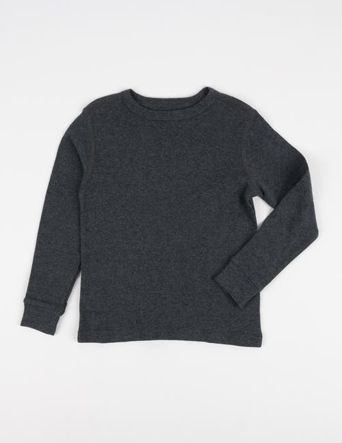 Leveret Kids Long Sleeve T-shirt, 100% Cotton, Solid Colors In Gray