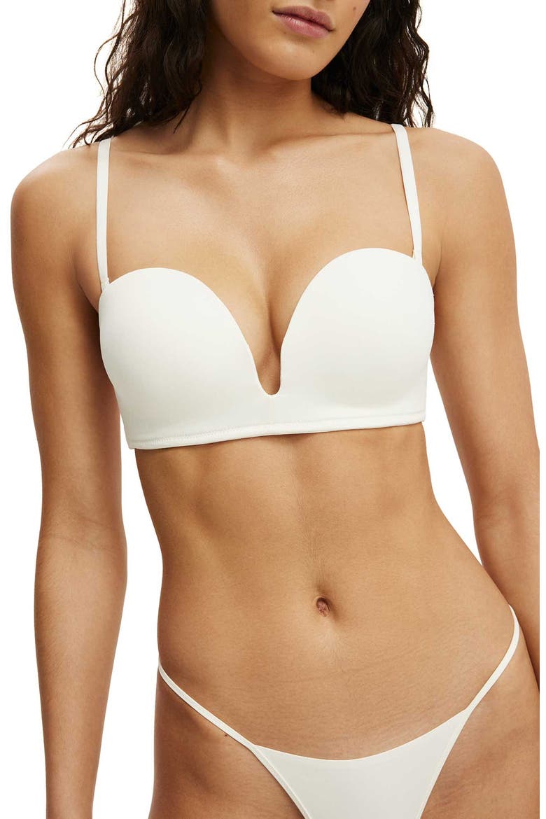 Women's U Wire Strapless Push Up Bra, Alternate, color, Coconut Milk
