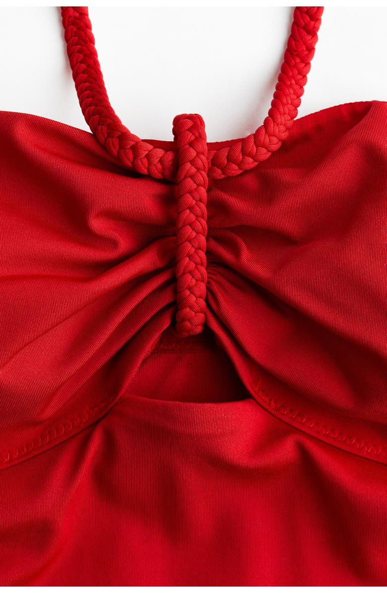 H&M Padded-cup Swimsuit, Alternate, color, Bright Red