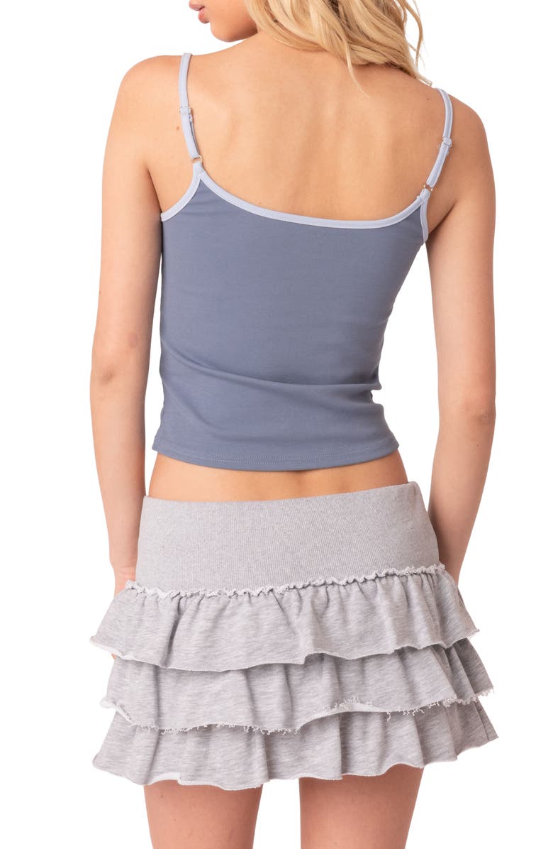 EDIKTED Back 2 Basics Crop Tank Top, Alternate, color, Blue