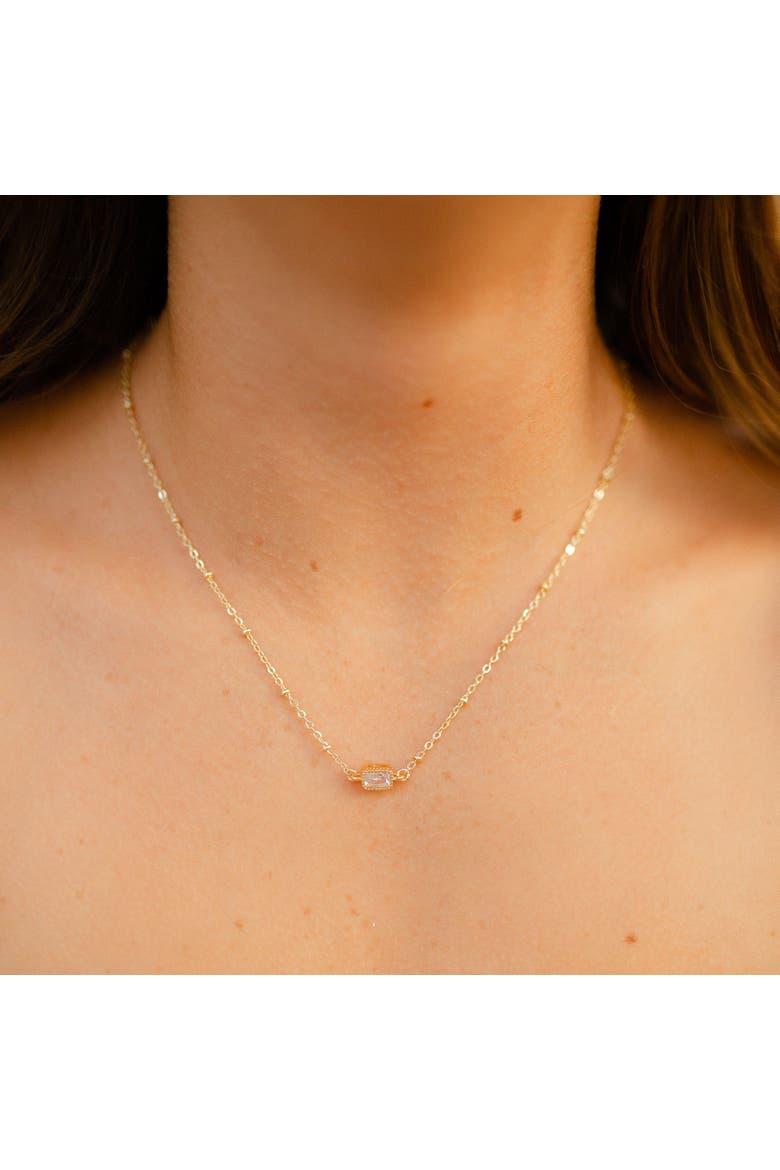 Delicate Solitaire Necklace, Alternate, color, Gold