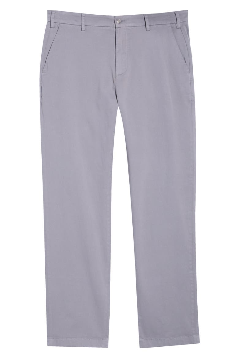 Flat Front Signature Sateen Dress Pants, Main, color, GALE GREY