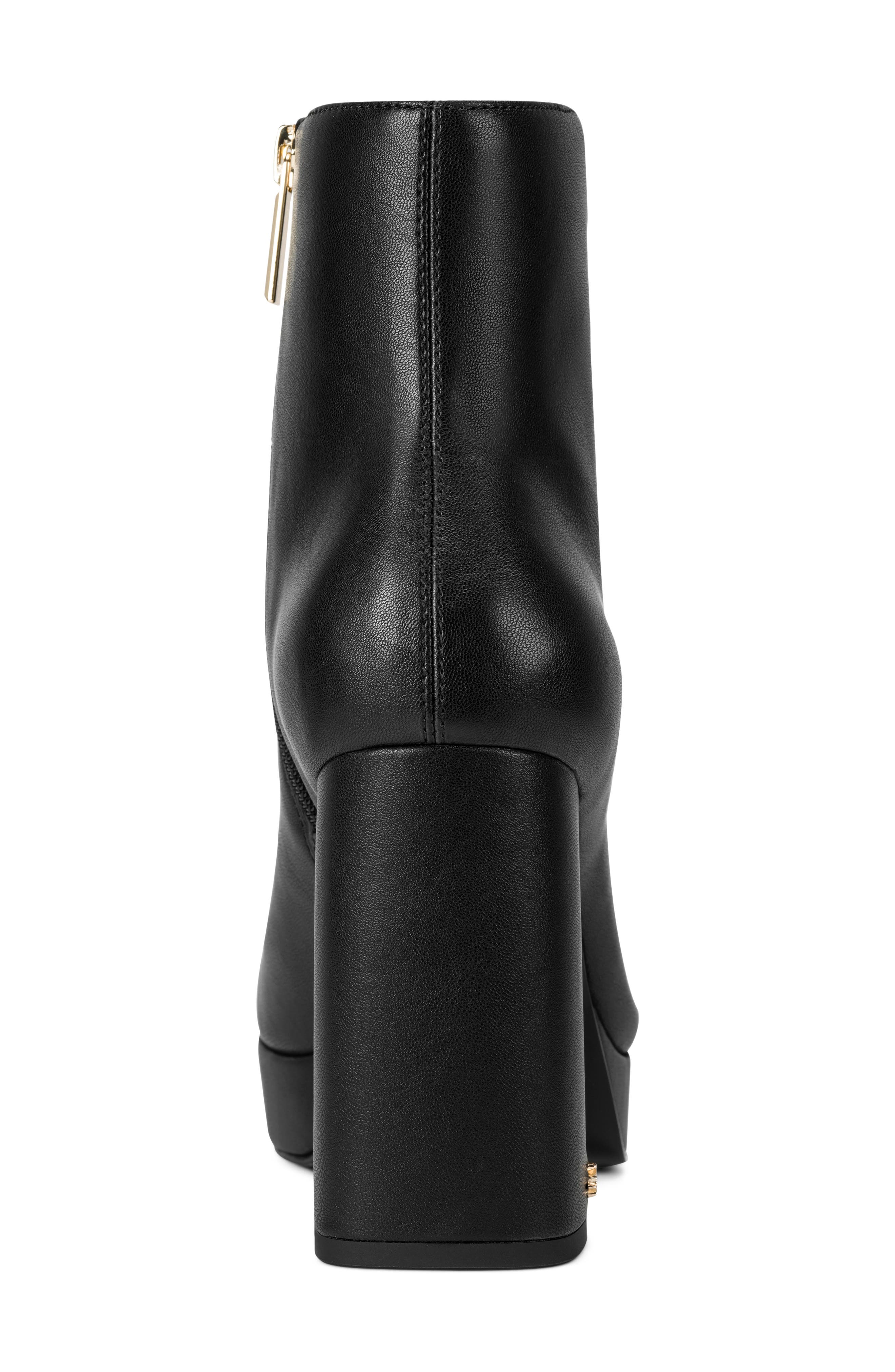 Malika Faux Leather Platform Bootie, Alternate, color, BLACK