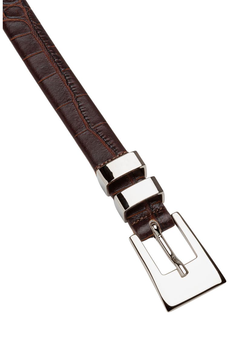 Sofia Belt, Alternate, color, ESPRESSO CROC/ SILVER