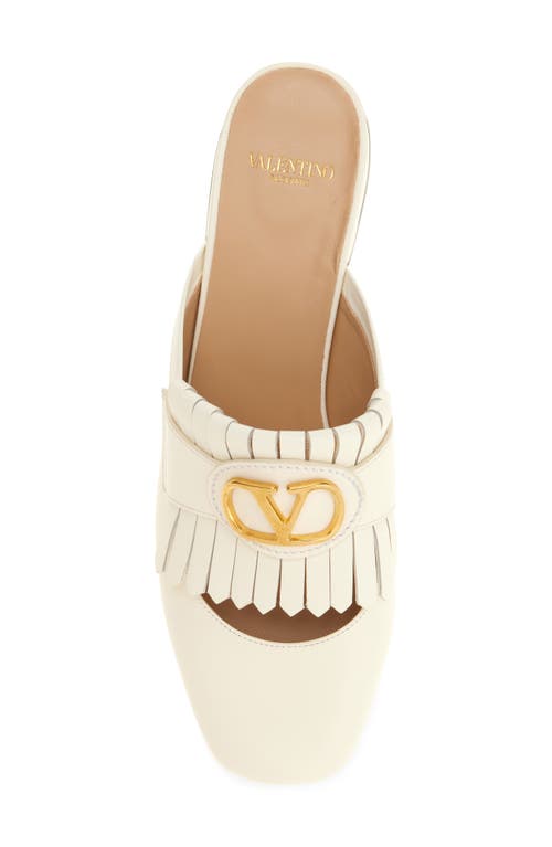 Valentino Vlogo Signature Leather Slippers In Ivory