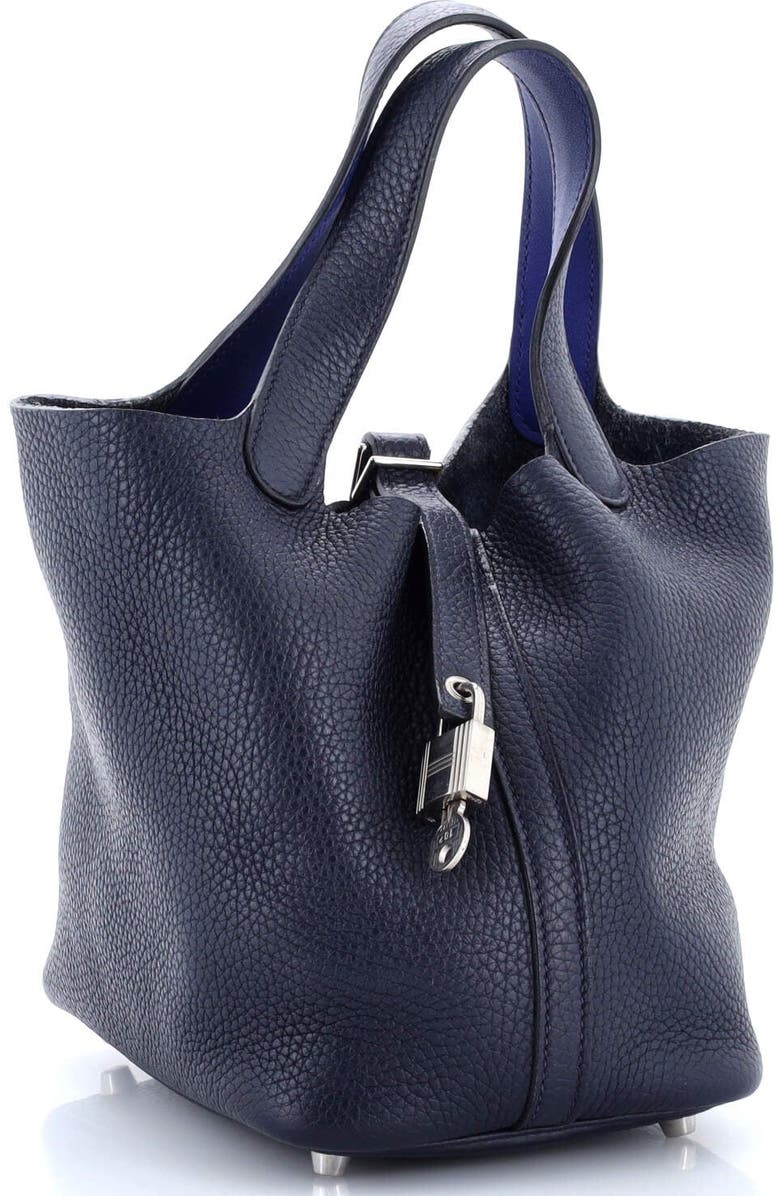 Pre-Owned Hermes Eclat Picotin Lock Bag Clemence with Swift PM, Alternate, color, Bleu Nuit