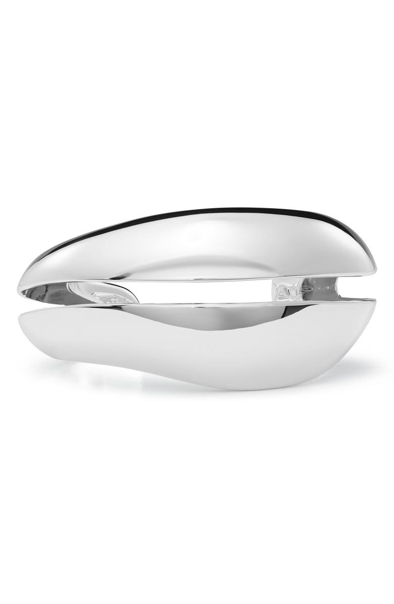 Tory Burch Wave Cuff Bracelet, Alternate, color, Light Silver