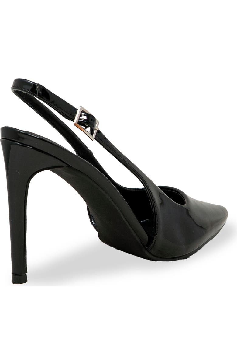 CHASE AND CHLOE Pointed Toe Slingback Pump, Alternate, color, Black Patent