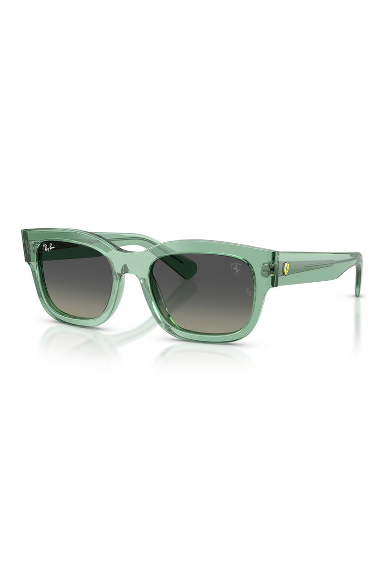 53mm Ferrari Gradient Square Sunglasses, Alternate, color, TRANSPARENT GREEN / GREY