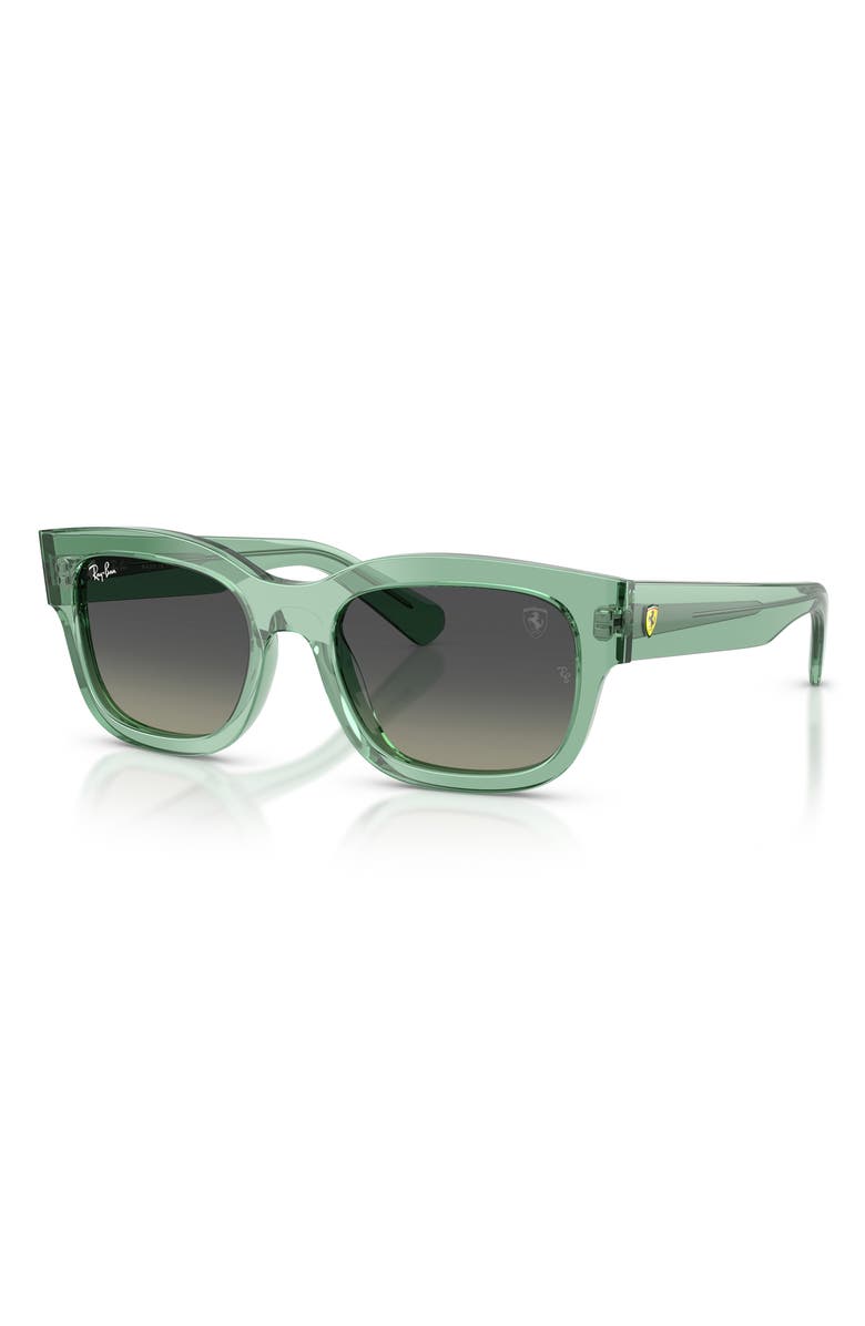 Ray-Ban 53mm Ferrari Gradient Square Sunglasses, Alternate, color, Transparent Green / Grey