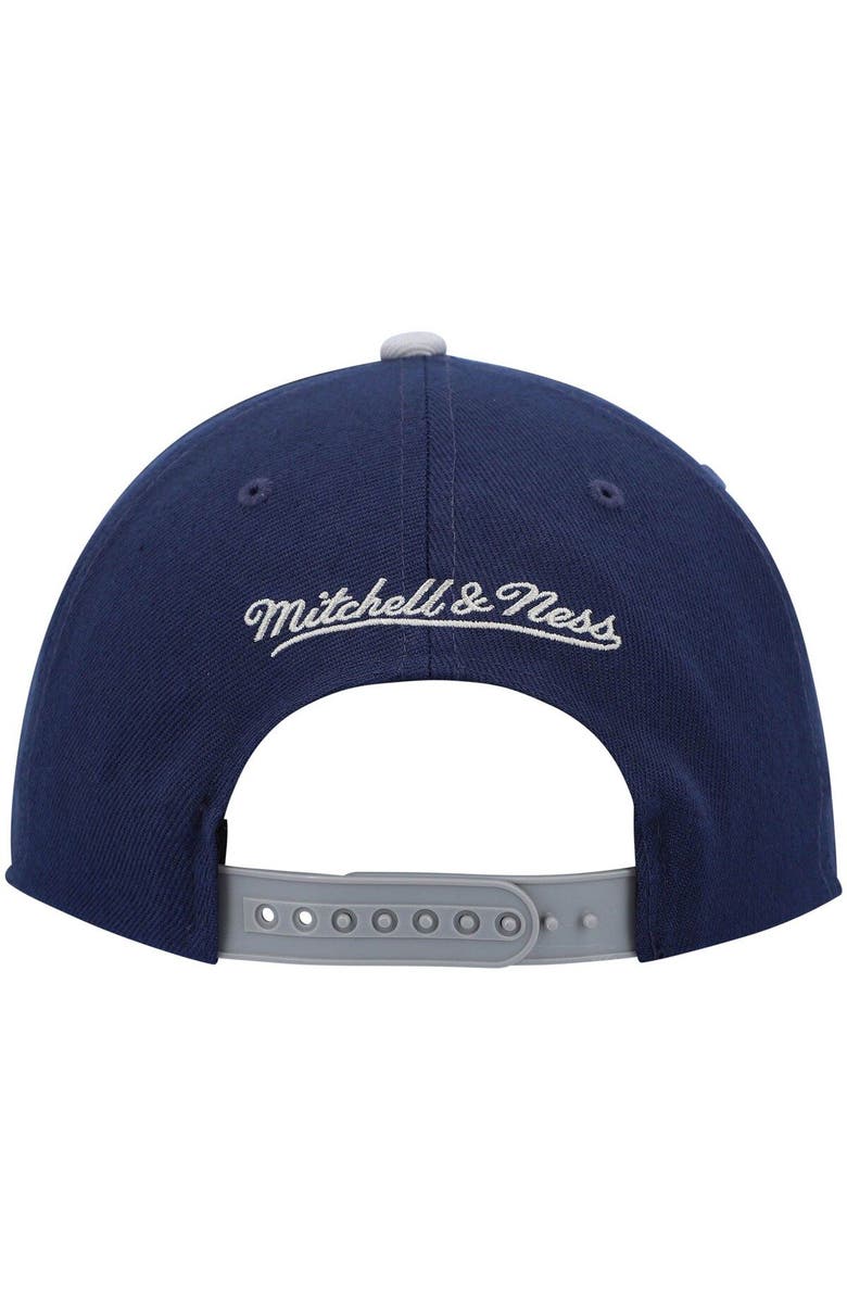 Mitchell & Ness Men's Mitchell & Ness Navy/Gray New Jersey Nets Hardwood Classics Gradient Wordmark Snapback Hat, Alternate, color,