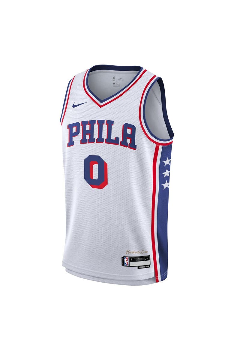 Youth Nike Tyrese Maxey White Philadelphia 76ers Association Swingman Jersey, Alternate, color, White
